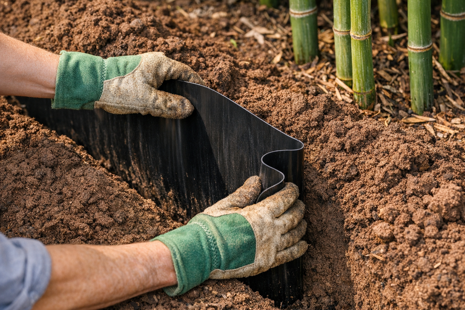 How to Install a Root Barrier System for Bamboo Control