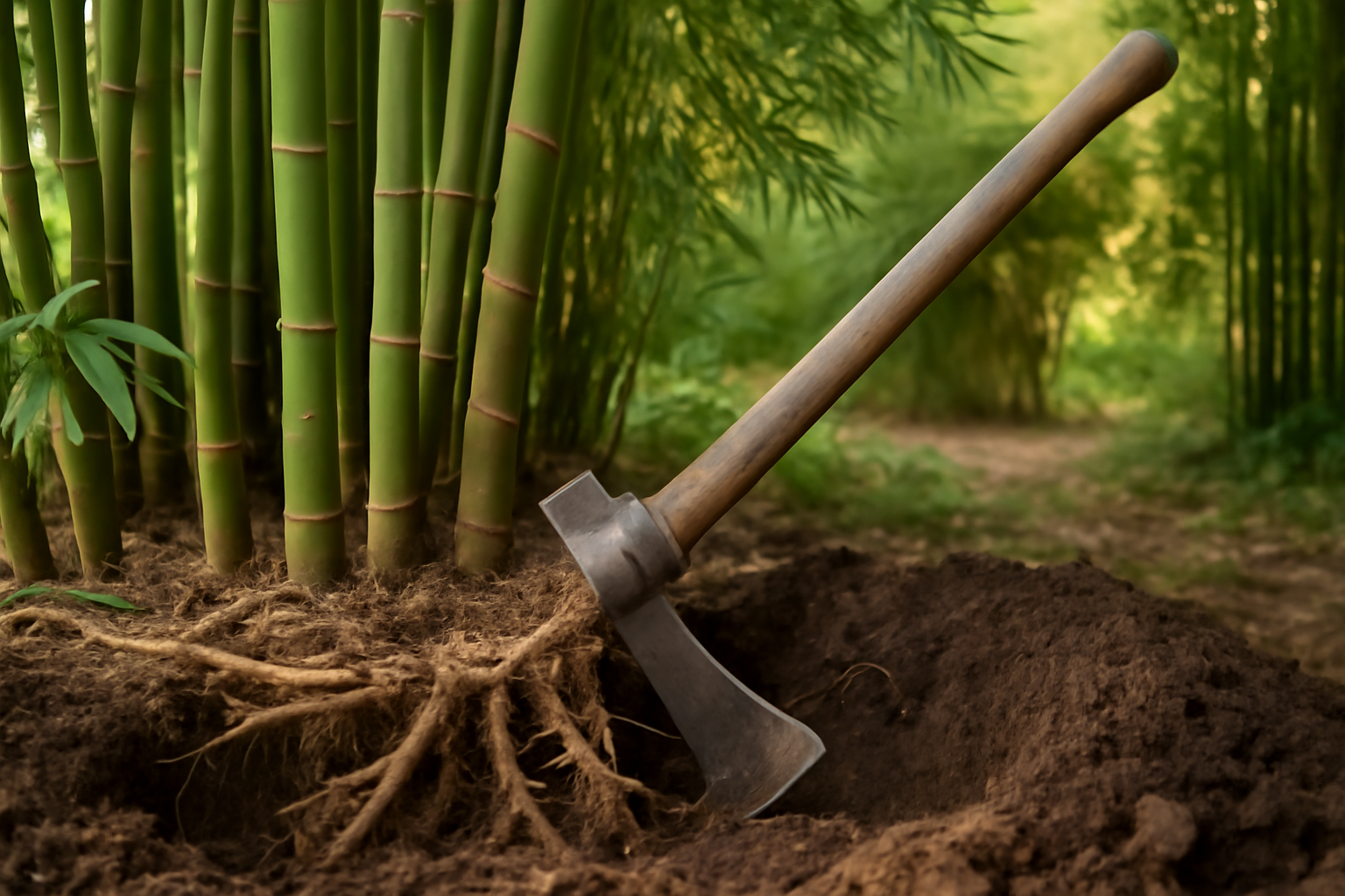 I Used a Mattock to Remove Invasive Bamboo Rhizomes: The Only Tool That Worked
