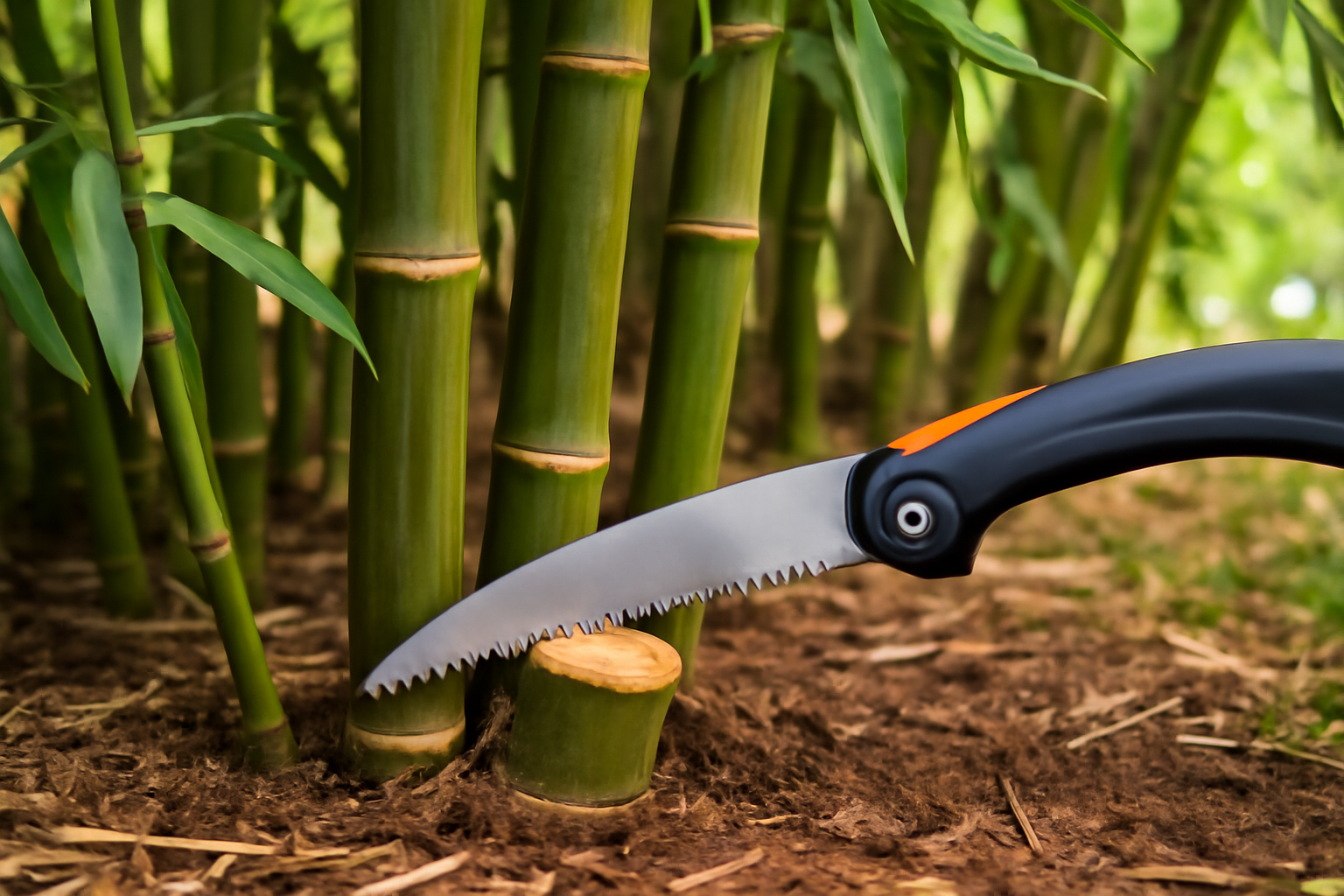 The Pruning Saw I Use to Harvest Bamboo Poles Every Season
