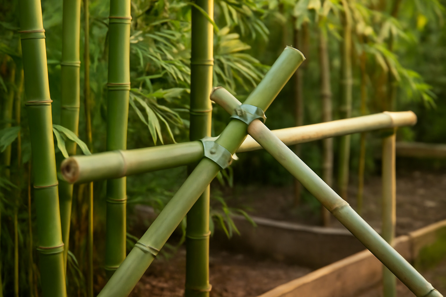 I Built a Bamboo Structure With These Pole Connector Clamps: No Nails Needed