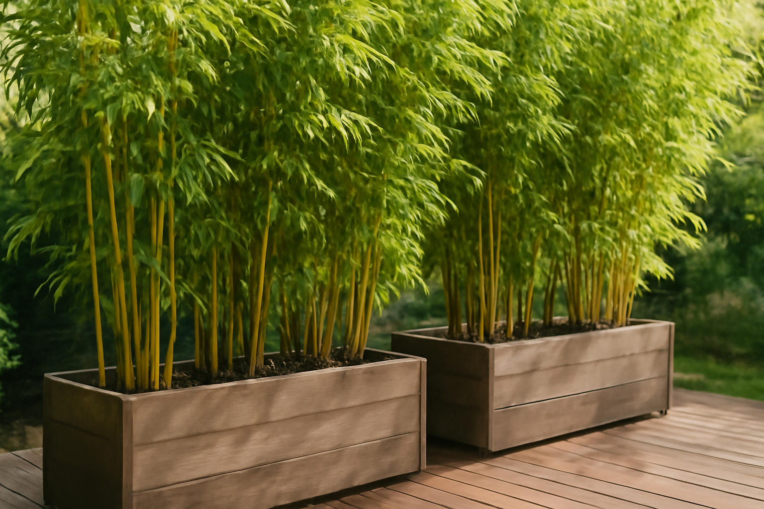 The Tall Bamboo Planter Box I Bought for Privacy Screening on My Deck